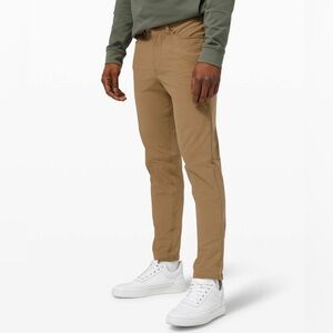 Lululemon ABC Slim Fit Pant Mens Size 32X32 Beige Tan 5 Pocket Warpstreme